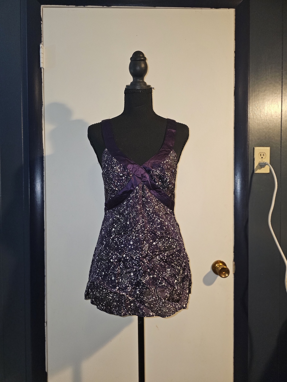 Express Purple Sequin V-Neck Camisole